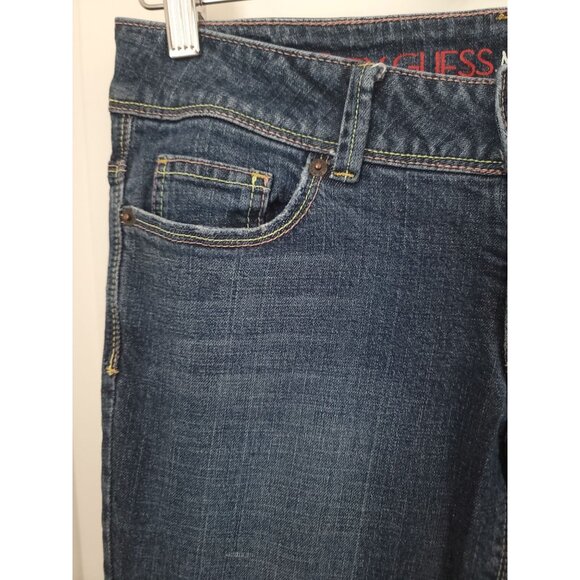 G By Guess Naomi Low Bootcut Blue Jeans Embroidered Pockets Women's Sz 29 - Picture 4 of 8